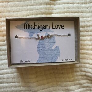 Silver Michigan “Home” Necklace